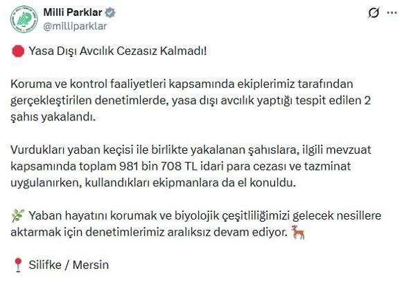 DKMP'den yasa dışı avcılığa 981,7 bin lira para cezası