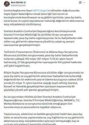 Yasa dışı bahis soruşturmalarında 130 şüpheli hakkında adli işlem