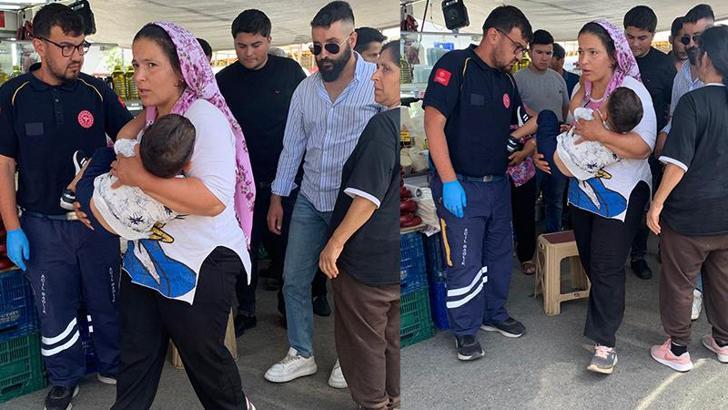 4 yaşındaki Ömer'e pazarda yorgun mermi isabet etti