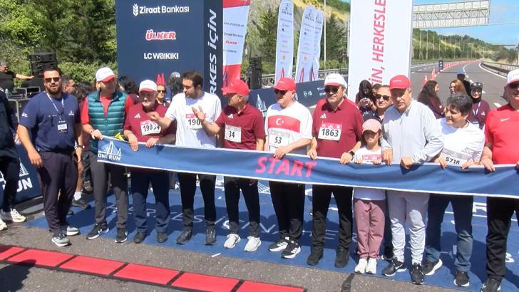 Bakan Uraloğlu ve Bakan Bak Yavuz Sultan Selim Köprüsü’nde düzenlenen 'One Run' koşusuna katıldı