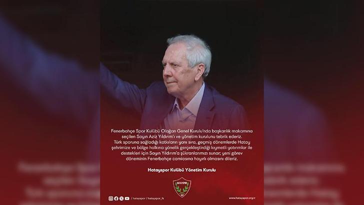 Hatayspor yönetimi Fenerbahçe Spor Kulübü Başkanı Aziz Yıldırım’ı tebrik etti