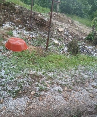 Manisa'da dolu yağışı tarım alanlarına zarar verdi