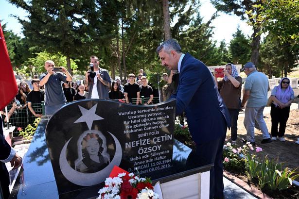 Şehit polis memuru Nefize Çetin Özsoy, kabri başında anıldı