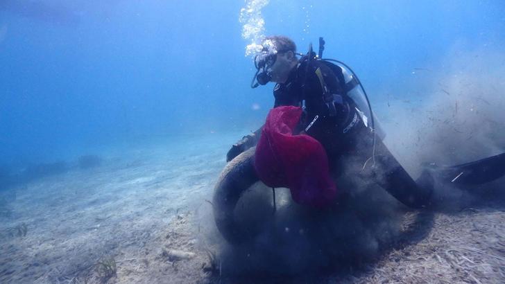 Bodrum'da denizden 850 kilogram atık çıktı