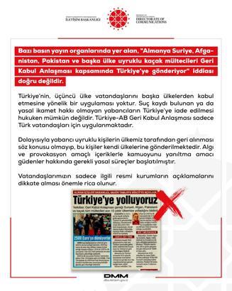 DMM: 'Almanya kaçak mültecileri Türkiye'ye gönderiyor' iddiası doğru değil