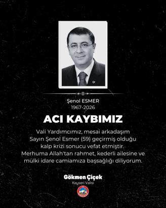 Kayseri Vali Yardımcısı Esmer, hayatını kaybetti