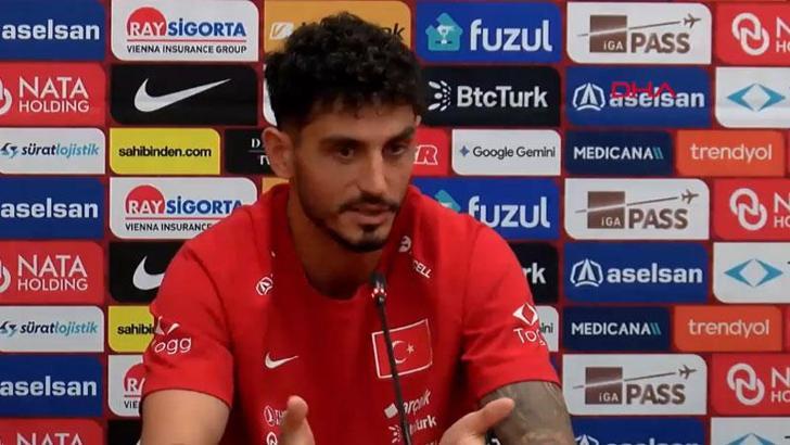 A Milli Futbol Takımı'nda Uğurcan Çakır ve Samet Akaydın basın mensuplarına açıklamalarda bulunuyor