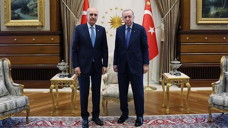 Cumhurbaşkanı Erdoğan, TBMM Başkanı Kurtulmuş ile görüştü
