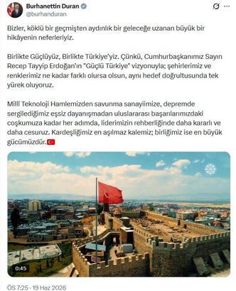 İletişim Başkanı Duran: Birlikte güçlüyüz, birlikte Türkiye’yiz