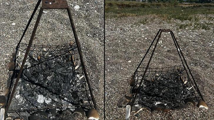 Deniz kaplumbağası koruma demirinin ortasında ateş yaktılar; inceleme başlatıldı