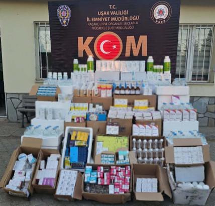 Uşak'ta hayvan sağlığı tehdit eden ilaçlarla yakalanan şüpheliye gözaltı