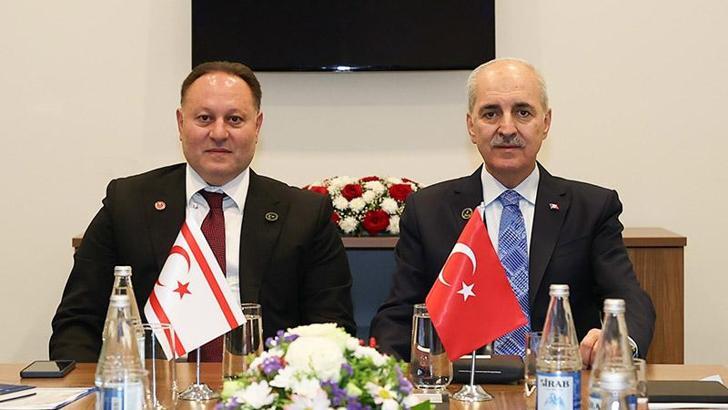 TBMM Başkanı Kurtulmuş, KKTC Cumhuriyet Meclisi Başkanı Öztürkler ile görüştü