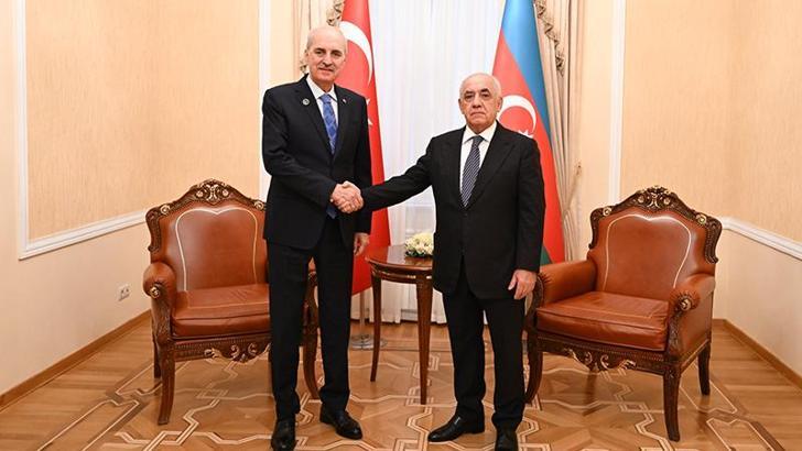 TBMM Başkanı Kurtulmuş, Azerbaycan Başbakanı Esedov ile görüştü