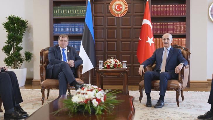 TBMM Başkanı Kurtulmuş, Estonya Parlamentosu Başkanı Hussar ile görüştü