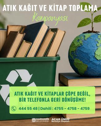 Marmaris'te atık kağıt ve kitaplar geri dönüşüme kazandırılıyor