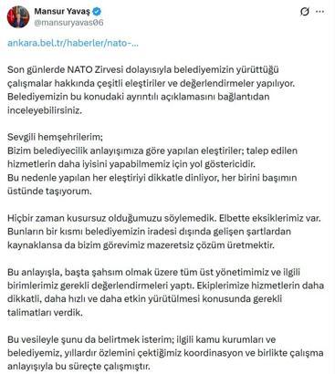 Yavaş: Kamu kurumları ve belediyemiz, özlemini çektiğimiz koordinasyon anlayışıyla çalışmıştır