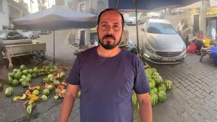 Karpuzları ezilen esnaf: Nezaketle söylese yardımcı olurdum