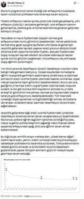 Cevdet Yılmaz: Enflasyonda aşağı yönlü ana eğilimin devam etmesi bekleniyor