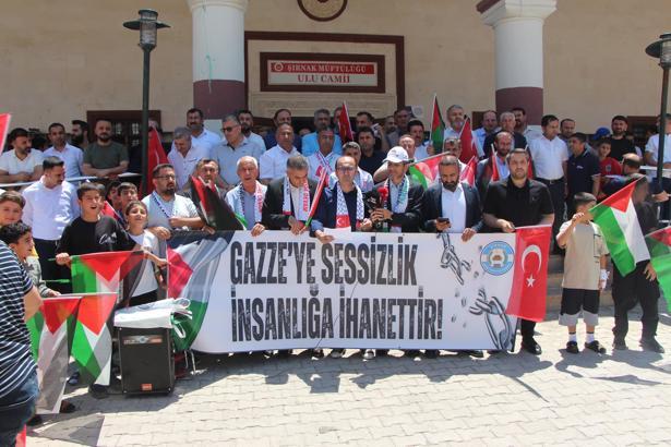 Şırnak’ta Cuma çıkışı İsrail protestosu
