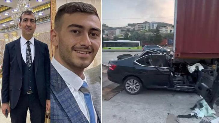 Otomobil, TIR'ın altına girdi, baba ve oğlu öldü