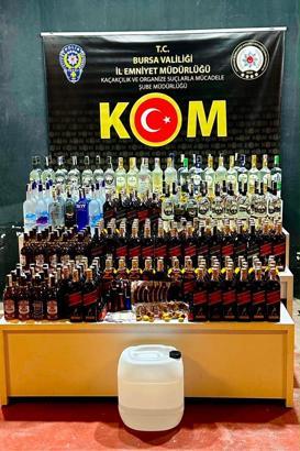 Bursa’da 297 şişe sahte alkollü içki ele geçirildi; 1 gözaltı