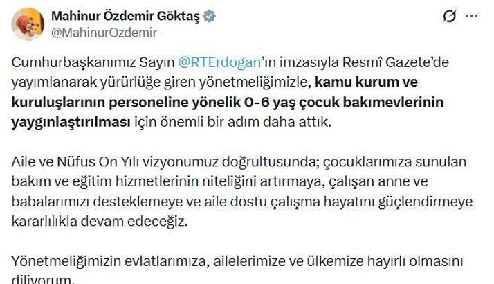 Kamu kurumlarında çocuk bakımevleri yaygınlaştırılacak