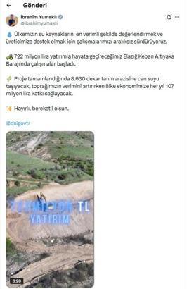 Elazığ Keban Altıyaka Barajı'nda çalışmalar başladı