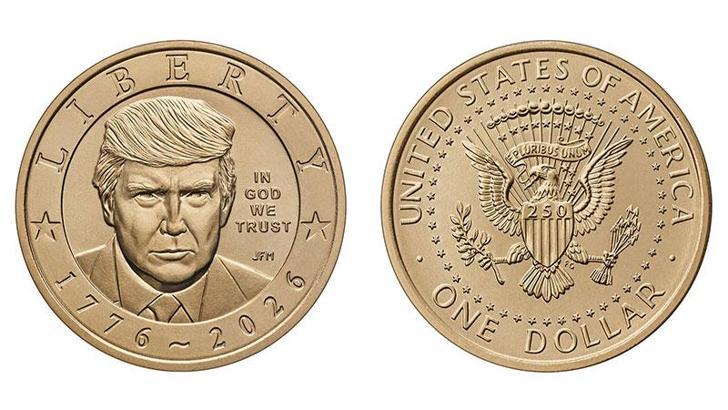 ABD'nin bağımsızlığının 250'nci yılına özel üzerinde Trump'ın yer aldığı altın para basılacak