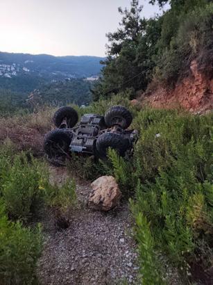 Alanya'da ATV uçuruma yuvarlandı: 1 yaralı