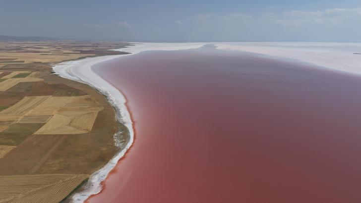 Tuz Gölü, pembe rengini aldı