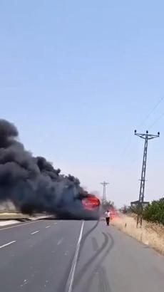Şırnak’ta yolcu otobüsü yandı