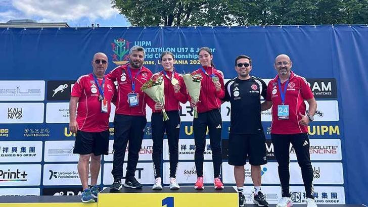 Milli sporcular Tulya Kesebir ve Tuana Özgür, UIPM Pentatlon U17 Dünya Şampiyonası’nda altın madalya kazandı