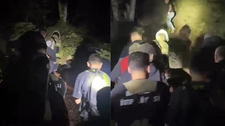 Yamaç kenarına düşen vatandaşı itfaiye kurtardı