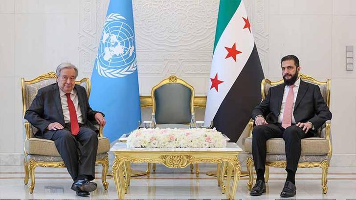 Suriye Cumhurbaşkanı Şara, BM Genel Sekreteri Guterres ile bir araya geldi
