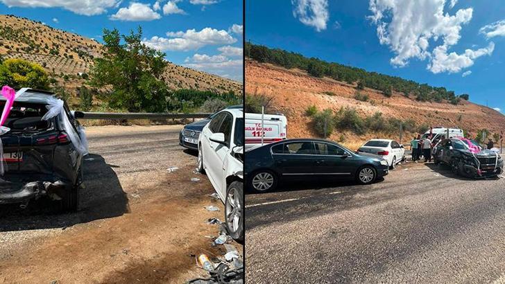 Malatya'da düğün konvoyunda zincirleme kaza; 4 yaralı