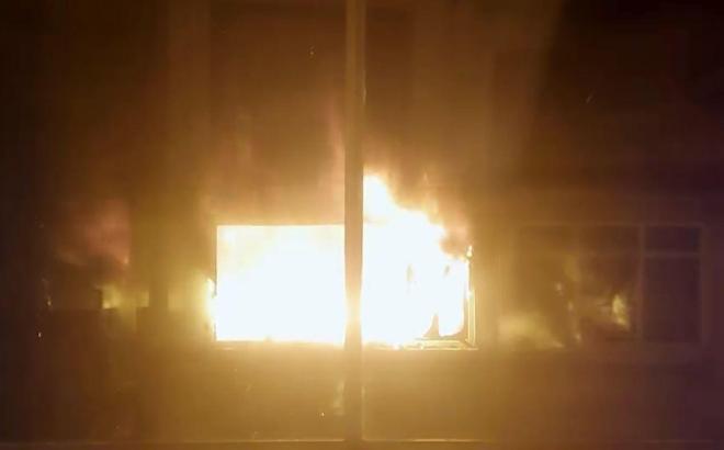 Samsun'da kameralara yansıyan yangın söndürüldü