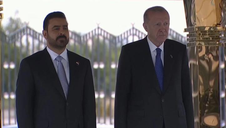 Cumhurbaşkanı Erdoğan, Irak Başbakanı ez-Zeydi'yi resmi törenle karşıladı