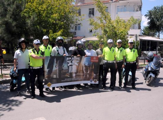 Edirne’de motosiklet sürücüleri, güvenli sürüş konusunda bilgilendirildi