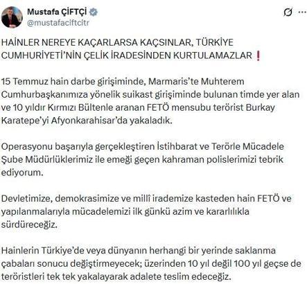 Bakan Çiftçi: FETÖ ile mücadelemizi ilk günkü azimle sürdüreceğiz