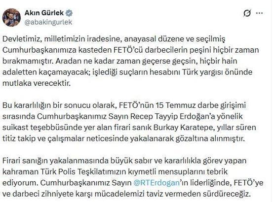Bakan Gürlek: Hiçbir hain adaletten kaçamayacak