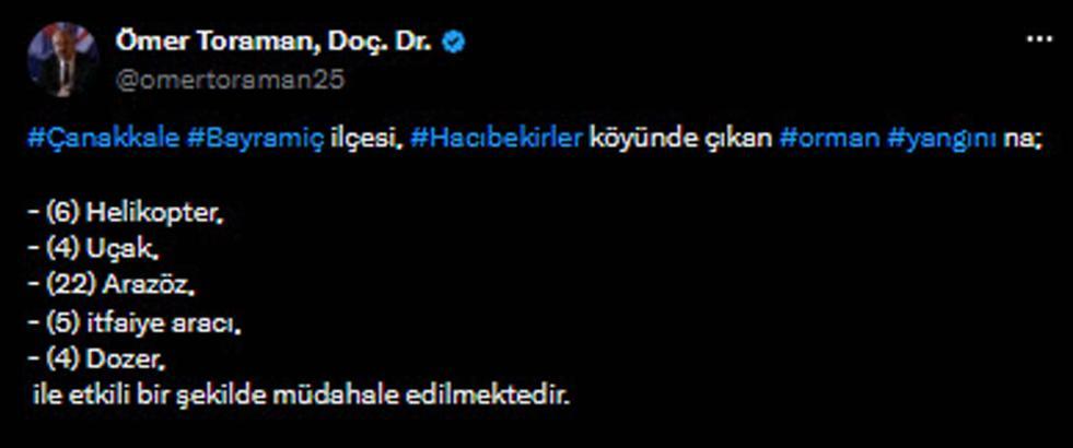 Çanakkale'de orman yangını (2)