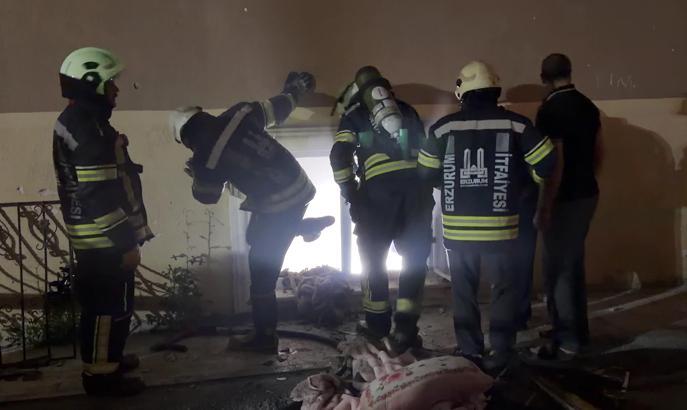 Erzurum’da bir binanın bodrum katında yangın: 6 kişi dumandan etkilendi
