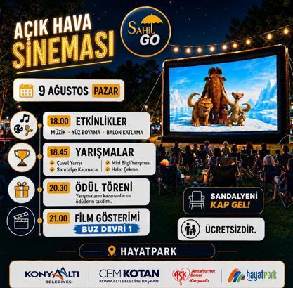 Hayatpark'ta açık hava sineması keyfi