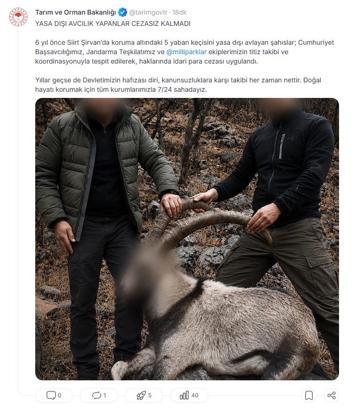 6 yıl önce 5 yaban keçisini yasa dışı avlayan 2 kişiye para cezası