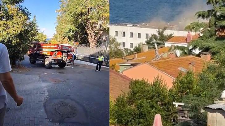 Heybeliada'da Deniz Harp Okulu'nun çatısında yangın