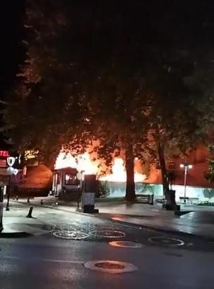 Tokat'ta tarihi hamamda çıkan yangın hasara neden oldu