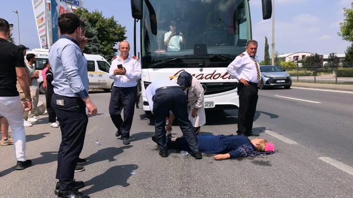 Yolcu otobüsünün çarptığı yaya ağır yaralandı