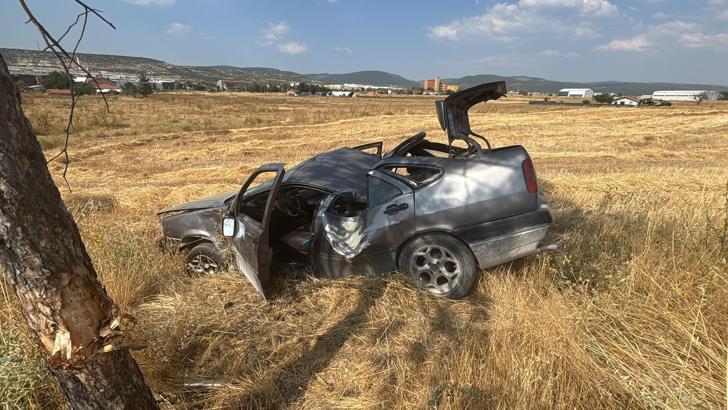 Takla atan otomobilin sürücüsü yaralandı