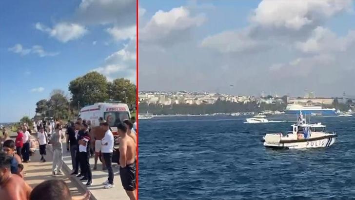 Fatih'te denize giren 2 kardeş boğulma tehlikesi geçirdi; dalgıçların çıkardığı çocuk hastaneye kaldırıldı