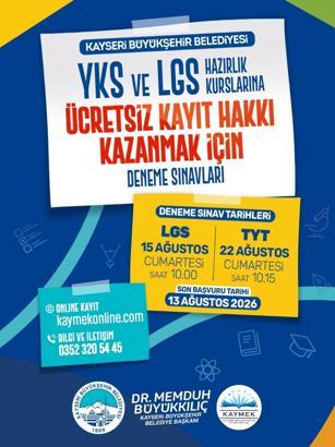 KAYMEK’ten ücretsiz YKS ve LGS kursu